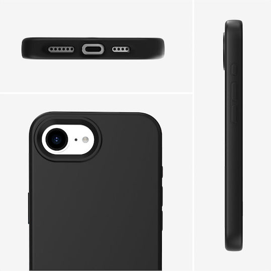 4Smarts Cupertino Umschlag Rückseite Silikon Schwarz für Apple iPhone 16e