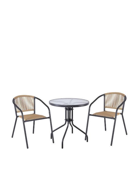 Dining Set for Small Outdoor Spaces Patty 3 Pieces Anthracite E2391,1S