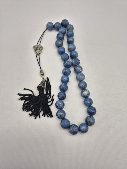 Handmade Blue Quartz Worry Beads – Semi-Precious Beads for Calmness & Concentration