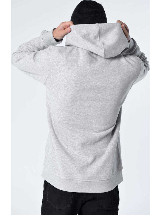 Herren Sweatshirt mit Kapuze Grau Melange H0152GM