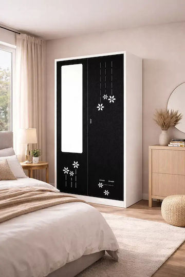 Double-Leaf Metallic Cabinet with Locking Capability with Divider & 4 Shelves 90x50x200 cm