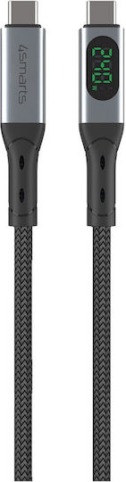 4Smarts LED / Magnetic USB 4 Video Cable USB-C male - USB-C 240W PD Μαύρο 1.5m 541438