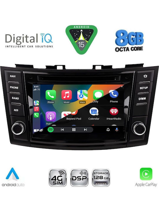 Digital IQ Car Audio System for Suzuki Swift 2011-2016 Bluetooth USB WiFi GPS Apple CarPlay Android Auto with 7" Touch Screen