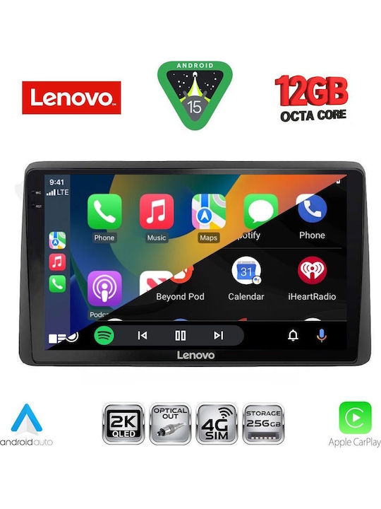 Lenovo Car Audio System for Dacia Duster 2019 (Bluetooth/USB/WiFi/GPS/Apple CarPlay/Android Auto) with 10" Touch Screen