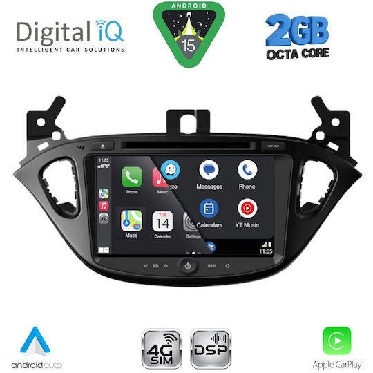 Digital IQ Ηχοσύστημα Αυτοκινήτου για Opel Adam / Corsa 2014-2021 (Bluetooth/USB/WiFi/GPS/Apple-Carplay/Android-Auto) με Οθόνη Αφής 8"