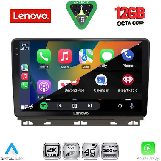 Lenovo Ηχοσύστημα Αυτοκινήτου για Renault Clio / Captur 2019 (Bluetooth/USB/WiFi/GPS/Apple-Carplay/Android-Auto) με Οθόνη Αφής 9"