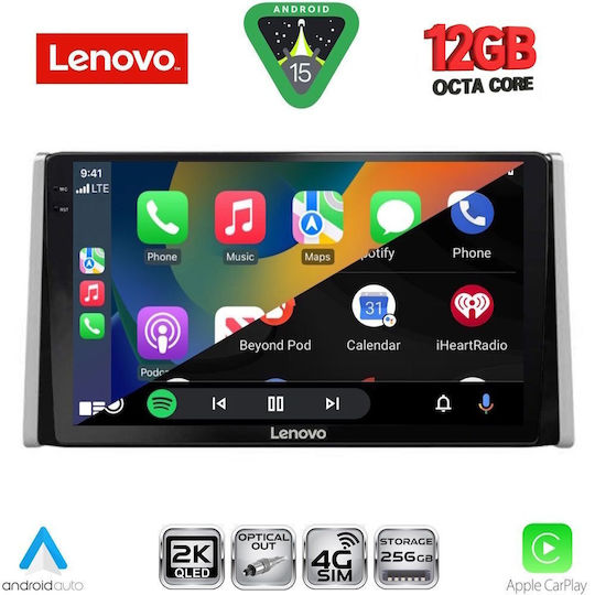 Lenovo Ηχοσύστημα Αυτοκινήτου για Toyota RAV 4 2019 (Bluetooth/USB/WiFi/GPS/Apple-Carplay/Android-Auto) με Οθόνη Αφής 10"