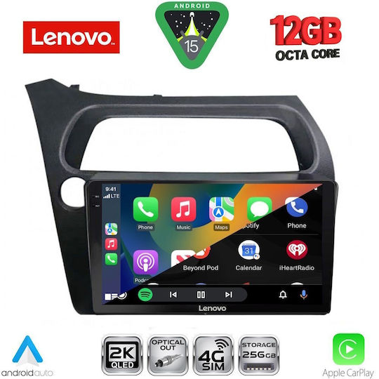 Lenovo Car Audio System for Honda Civic 2006-2012 with Clima Bluetooth USB WiFi GPS Apple CarPlay Android Auto with 9" Touch Screen
