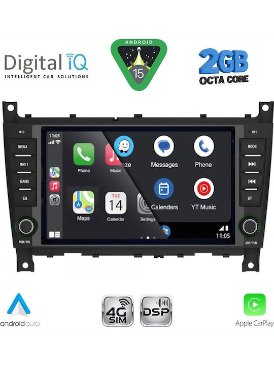 Digital IQ Auto-Audiosystem Für Mercedes-Benz C Klasse / CLK Klasse 2004-2008 Mit Touchscreen 8"