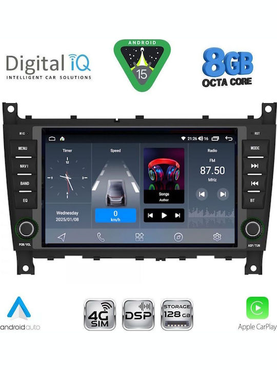Digital IQ Auto-Audiosystem Für Mercedes-Benz C Klasse / CLK Klasse 2004-2008 Mit Touchscreen 8"
