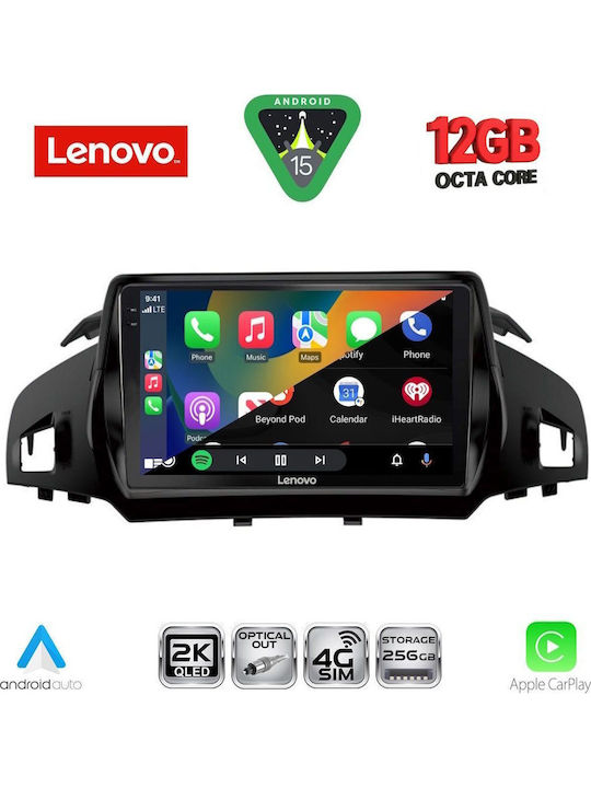 Lenovo Car Audio System for Ford Kuga / C-Max 2011 (Bluetooth/USB/Wi-Fi/GPS/Apple CarPlay/Android Auto) with 9" Touch Screen
