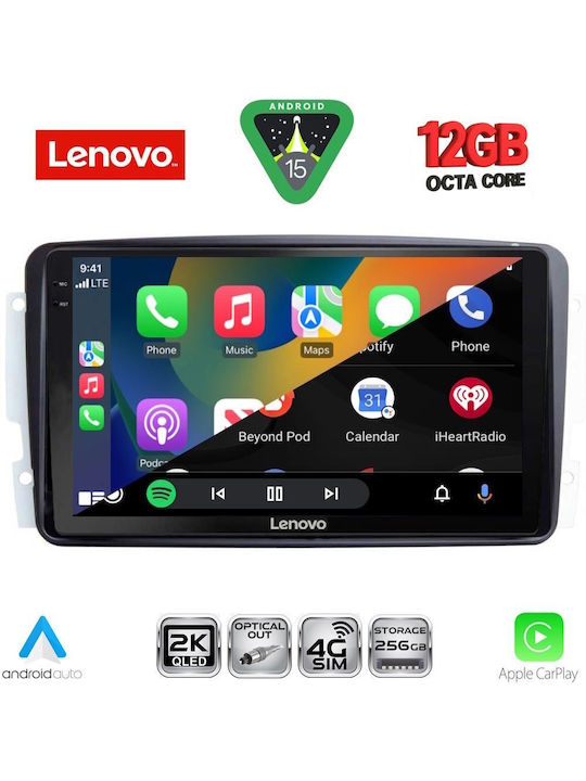 Lenovo Car Audio System for Mercedes-Benz CLK Class 2000-2004 (Bluetooth/USB/WiFi/GPS/Apple CarPlay/Android Auto) with 9" Touch Screen