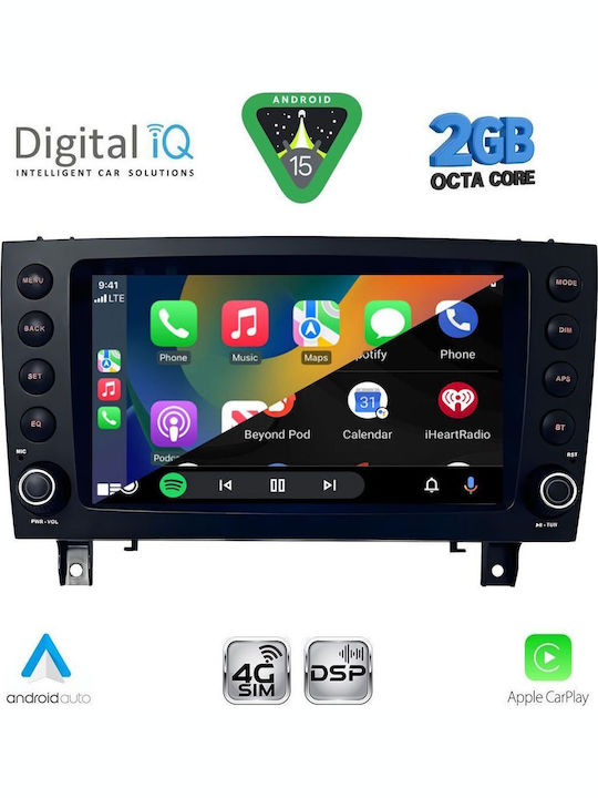 Digital IQ Auto-Audiosystem Für Mercedes-Benz SLK 2004-2010 Bluetooth USB Eingebautes Wi-Fi GPS Apple CarPlay Android Auto