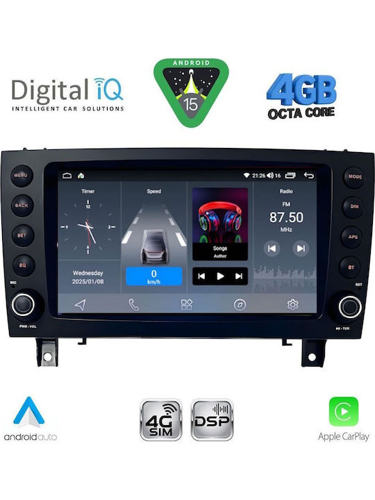 Digital IQ Auto-Audiosystem Für Mercedes-Benz SLK 2004-2010 Bluetooth USB Eingebautes Wi-Fi GPS Apple CarPlay Android Auto