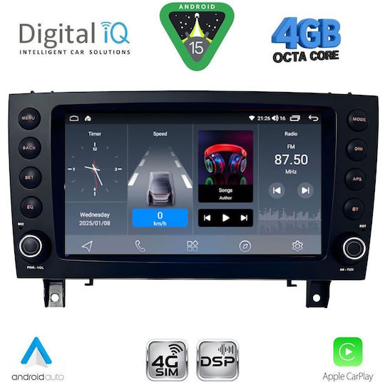 Digital IQ Ηχοσύστημα Αυτοκινήτου για Mercedes-Benz SLK 2004-2010 (Bluetooth/USB/WiFi/GPS/Apple-Carplay/Android-Auto)