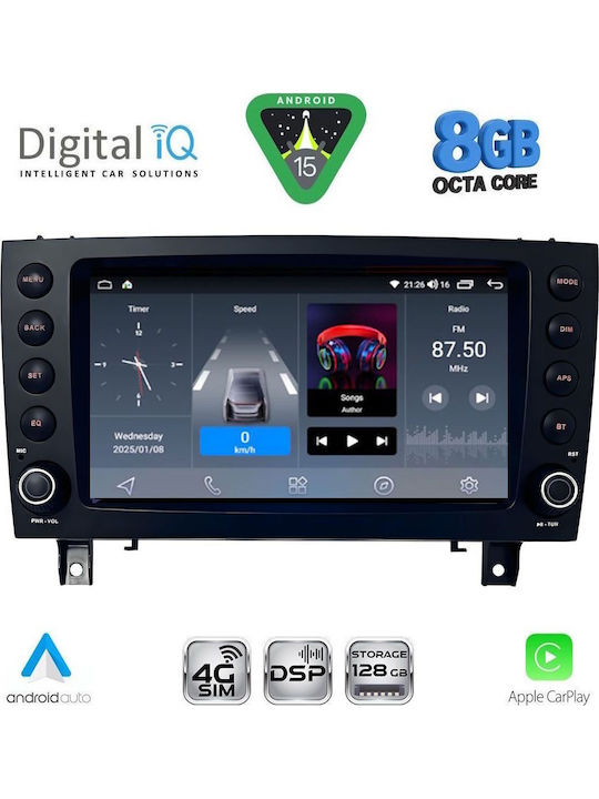 Digital IQ Auto-Audiosystem Für Mercedes-Benz SLK 2004-2010 Bluetooth USB Eingebautes Wi-Fi GPS Apple CarPlay Android Auto