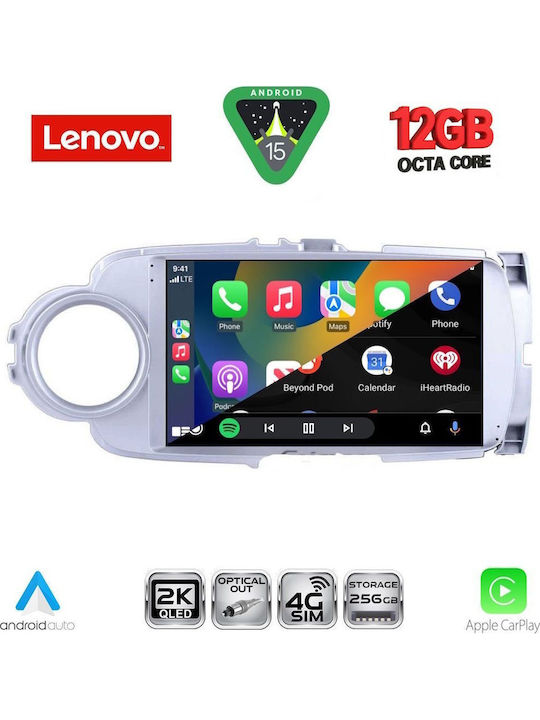 Lenovo Lenovo Auto-Audiosystem Für Toyota Yaris 2011-2015 Bluetooth USB Eingebautes Wi-Fi GPS Apple CarPlay Android Auto Mit 9 Zoll Touchscreen SSZ 12737 CPA