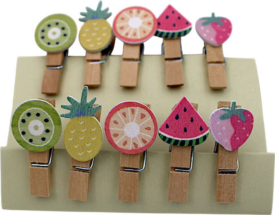 Wooden Clothespins Fruit 35mm 10 Pack 7dis153