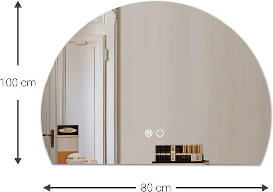 Polihome Oglindă de Perete Ovală cu Ramă 100x80cm