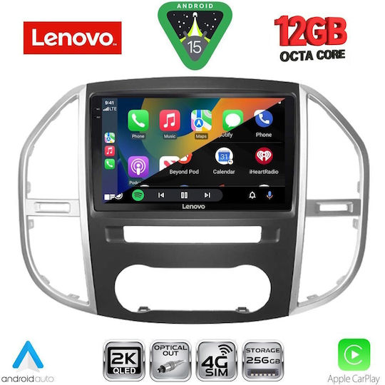Lenovo Ηχοσύστημα Αυτοκινήτου για Mercedes-Benz Vito / Viano 2015 (Bluetooth/USB/WiFi/GPS/Apple-Carplay/Android-Auto) με Οθόνη Αφής 10"