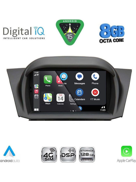 Digital IQ Auto-Audiosysteme für Ford Fiesta 2008-2017 mit Touchscreen 7 Zoll Bluetooth USB Eingebautes Wi-Fi GPS Apple CarPlay Android Auto