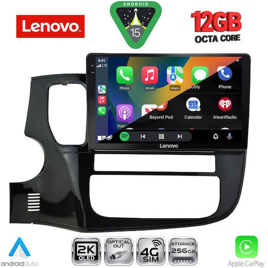 Lenovo Ηχοσύστημα Αυτοκινήτου για Mitsubishi Outlander 2013-2020 (Bluetooth/USB/WiFi/GPS/Apple-Carplay/Android-Auto) με Οθόνη Αφής 10"