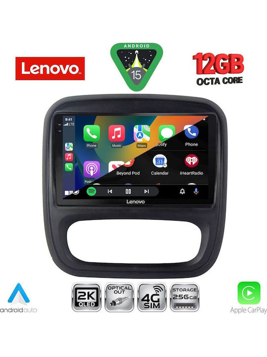 Lenovo Car Audio System for Opel Vivaro Renault Trafic Nissan NV300 2014-2019 Bluetooth USB WiFi GPS Apple CarPlay Android Auto with 9" Touch Screen