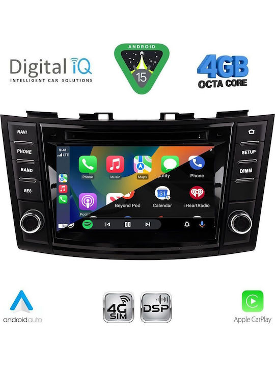 Digital IQ Car Audio System for Suzuki Swift 2011-2016 Bluetooth USB WiFi GPS Apple CarPlay Android Auto