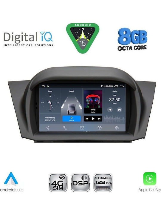 Digital IQ Car Audio System for Ford Fiesta 2008-2017 (Bluetooth/USB/WiFi/GPS/Apple CarPlay/Android Auto) with 7" Touch Screen
