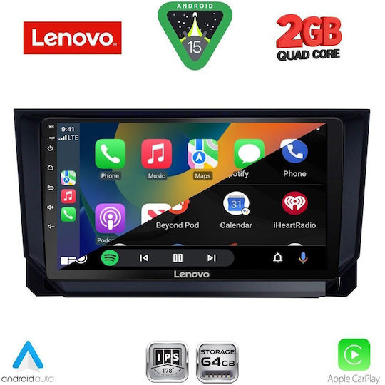 Lenovo Автомобилна Аудио Система за Seat Arona / Ibiza 2018+ (Bluetooth/USB/Вграден Wi-Fi/GPS/Apple CarPlay/Android Auto) с Touch Screen 9"