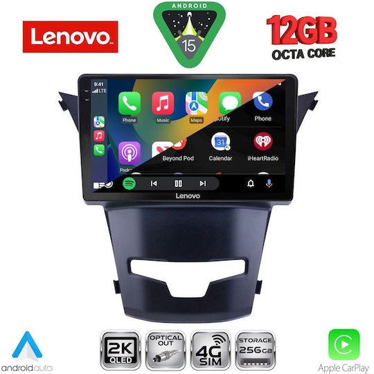 Lenovo Car Audio System for Ssangyong Korando 2014-2019 (Bluetooth/USB/WiFi/GPS/Apple CarPlay/Android Auto) with 9" Touch Screen