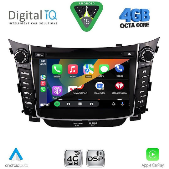 Digital IQ Ηχοσύστημα Αυτοκινήτου για Hyundai i30 2012-2017 (Bluetooth/USB/WiFi/GPS/Apple-Carplay/Android-Auto)