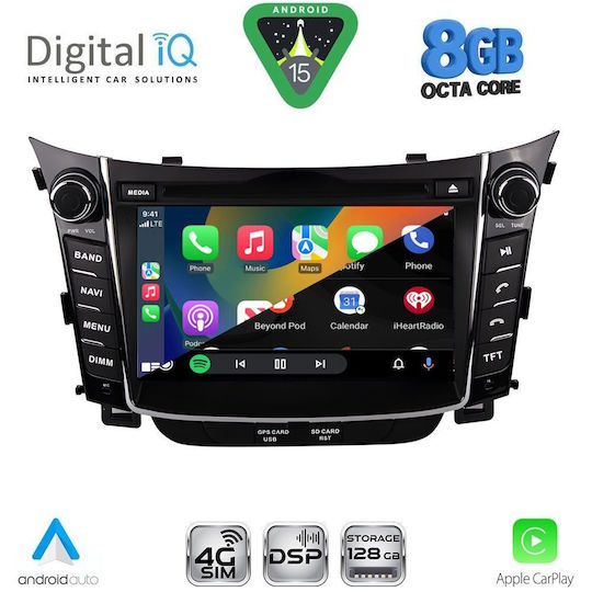 Digital IQ Ηχοσύστημα Αυτοκινήτου για Hyundai i30 2012-2017 (Bluetooth/USB/WiFi/GPS/Apple-Carplay/Android-Auto)