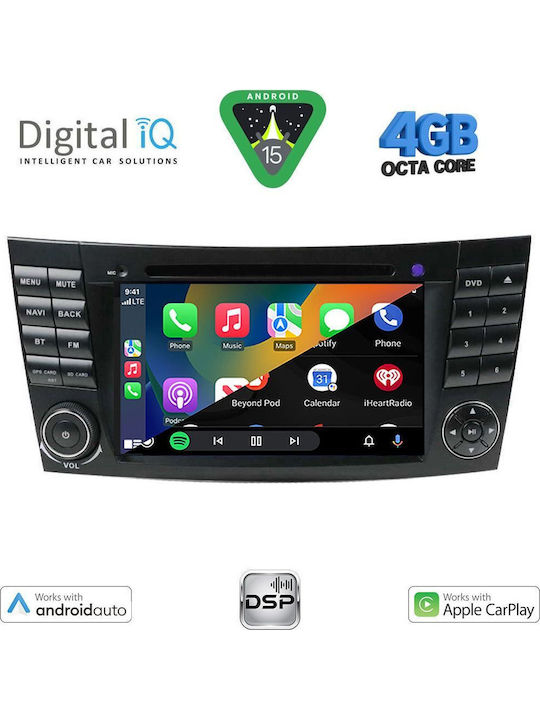 Digital IQ Car Audio System for Mercedes-Benz E Class / CLS Class 2003-2009 (Bluetooth/USB/WiFi/GPS/Apple CarPlay/Android Auto) with 7" Touch Screen