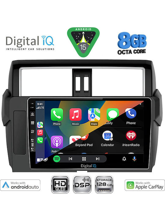 Digital IQ Auto-Audiosystem Für Toyota Prado 2014-2017 Bluetooth USB Eingebautes Wi-Fi GPS Apple CarPlay Android Auto Mit Touchscreen 10 Zoll