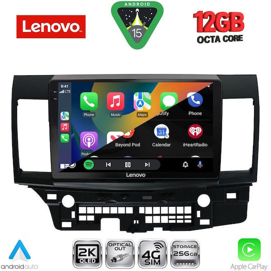 Lenovo Car Audio System for Mitsubishi Lancer 2008-2017 Bluetooth USB WiFi GPS Apple CarPlay Android Auto with 10" Touch Screen