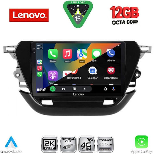 Lenovo Ηχοσύστημα Αυτοκινήτου για Opel Corsa 2021 (Bluetooth/USB/WiFi/GPS/Apple-Carplay/Android-Auto) με Οθόνη Αφής 9"
