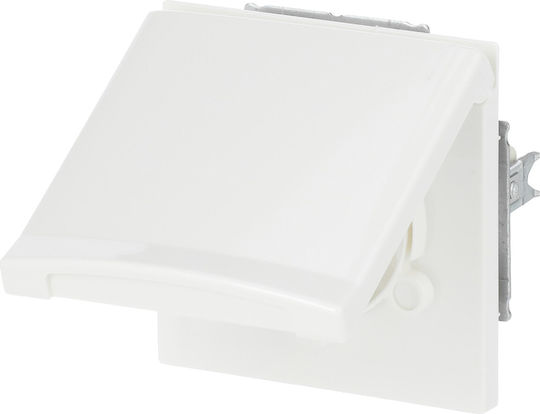 Busch-Jaeger Single Power Socket with White Lid