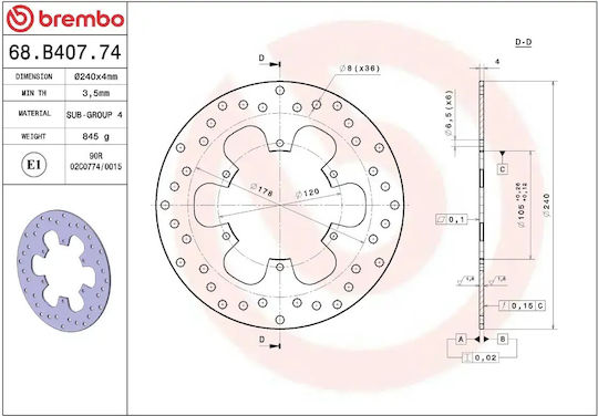 Brembo Brembo Motorrad Bremsscheibe