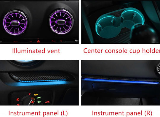 Diq Ambient Audi A3 8v Dyn Dragon Scale Style Digital Iq Dynamic Ambient Light Audi A3 Mod 2013-2021 25 Lights Airvent