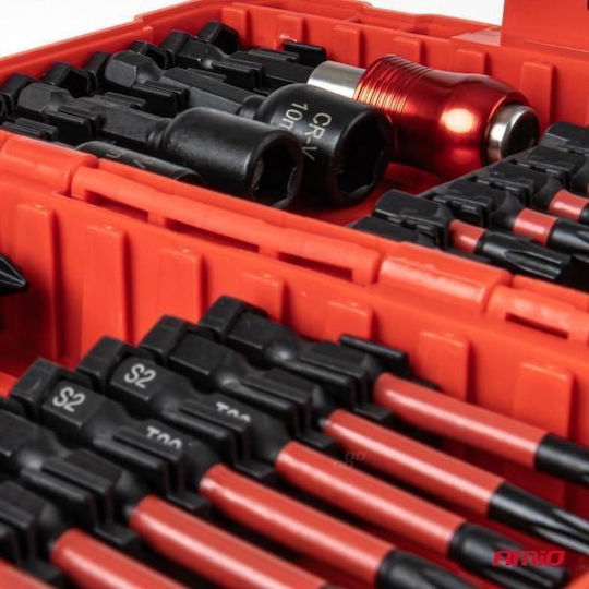 Amio Set Sockets & Ratchet Bits 25/50mm Heavy Duty Case Fixed Tool Placement & Everyday Use 36 Pieces 04782/am Amio 04782/am