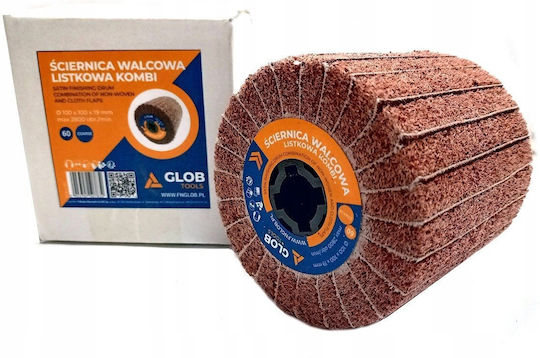Glob Cylindrical Flap Wheel Glob Tools Kombi 100x100x19mm Satin Finisher