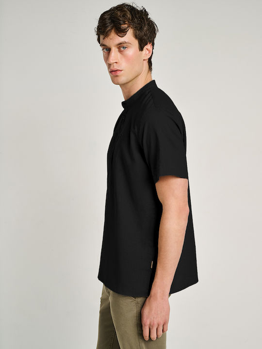 Short Sleeve Linen Shirt Black 61-204.055.N0090