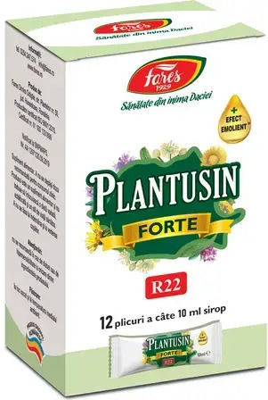 Fares Plantusin Forte Sirop Pentru Copii și Adulți Pentru Tuse Uscată Ginger 10ml
