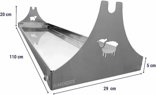 Stainless Steel Spit Base Pan 2 1 Cutting & Wrapping Kokoretsi
