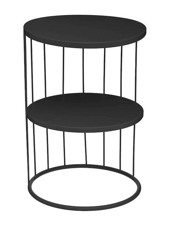 Masă Laterală Rotundă Kobu Metalică Neagră L36xL36xÎ52cm