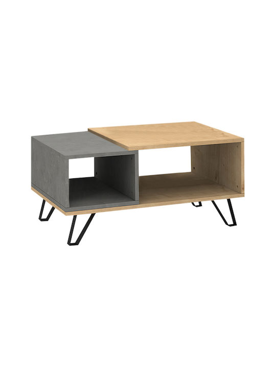 Rectangular Central Coffee Table Don Wooden Sonoma Anthracite W90xL55xH44cm