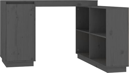 Γωνιακό Γραφείο με Βιβλιοθήκη 110x50x75εκ. Γκρι