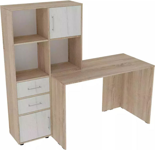 Birou Scarlet Cu Birou 161x60x150cm Sonoma Albă