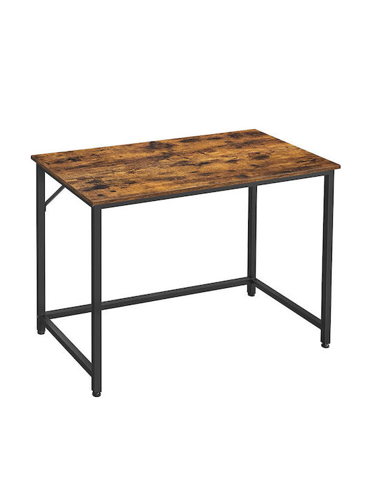 Schreibtisch Holz Rustic Brown / Black mit Metallbeinen 100x50x75cm